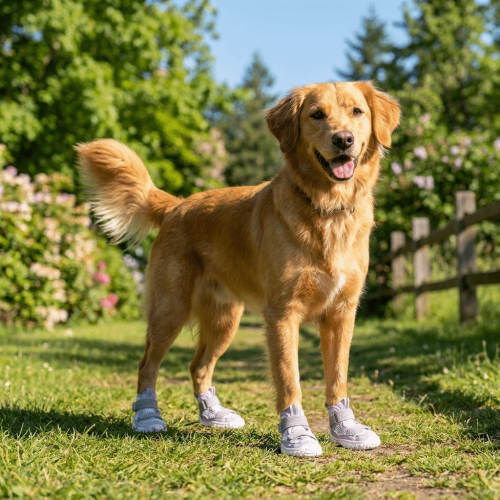 Outdoor Adventure Walks - 4PCS/SET Breathable Anti Slip Dog Shoes