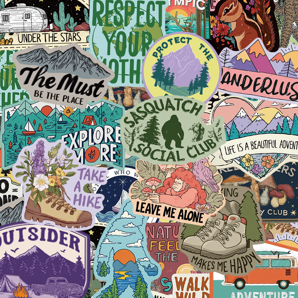 Outdoor Adventure With Kids - 10/30/50pcs Cartoon Outdoor Nature Stickers Wild