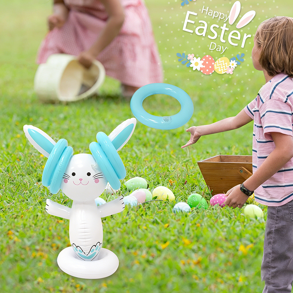Outdoor Adventure Game - Easter Inflatable Bunny Ring Toss Game
