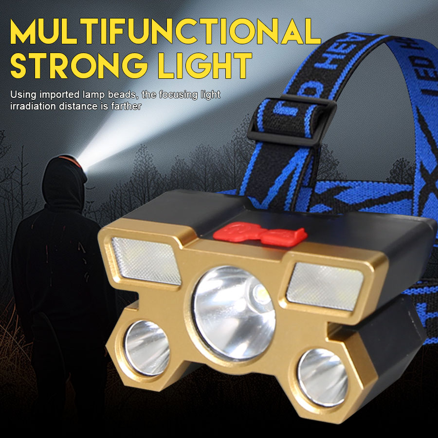 Headlamp Waterproof Rechargeable - Rechargeable LED Headlamp 5 LED Beams