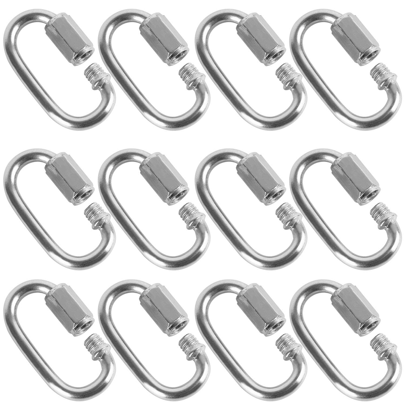 12 Pcs Quick Link 4MM Stainles – обзор и цена Carabiner Locking D