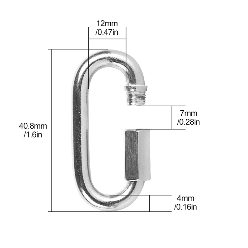 12 Pcs Quick Link 4MM Stainles – обзор и цена Carabiner Locking D