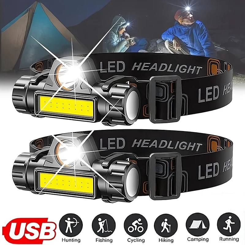 Rechargeable COB LED USB Headl – обзор и цена Headlamp Waterproof Rechargeable
