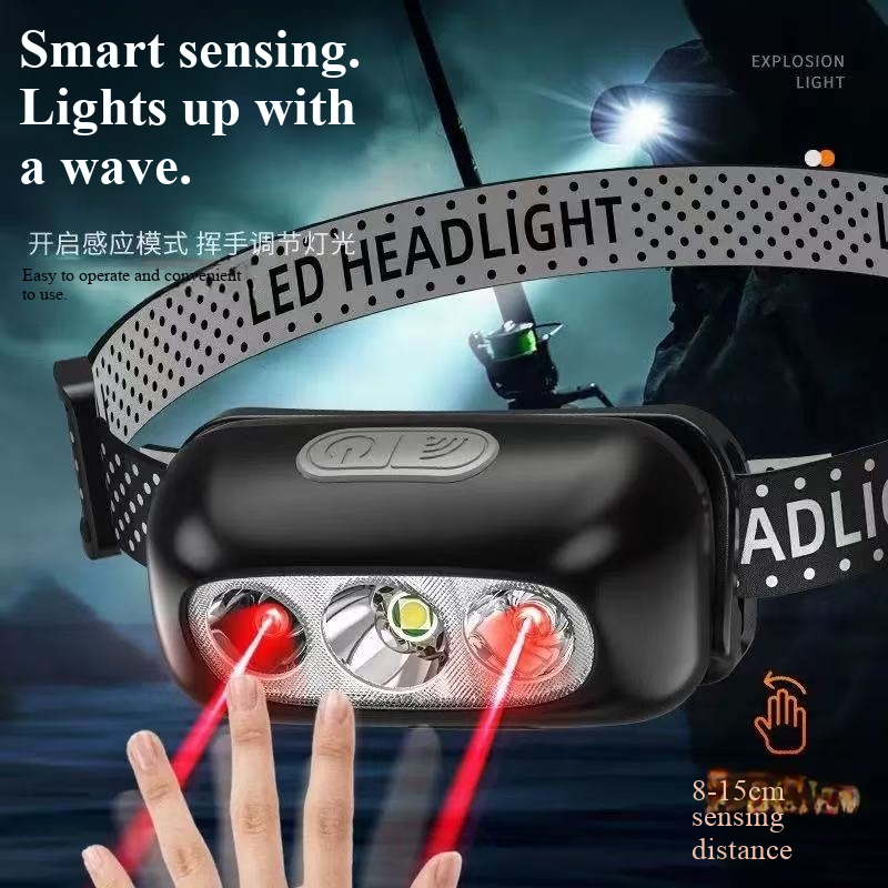 Strong light sensing headlamp, – обзор и цена Headlamp Waterproof Rechargeable