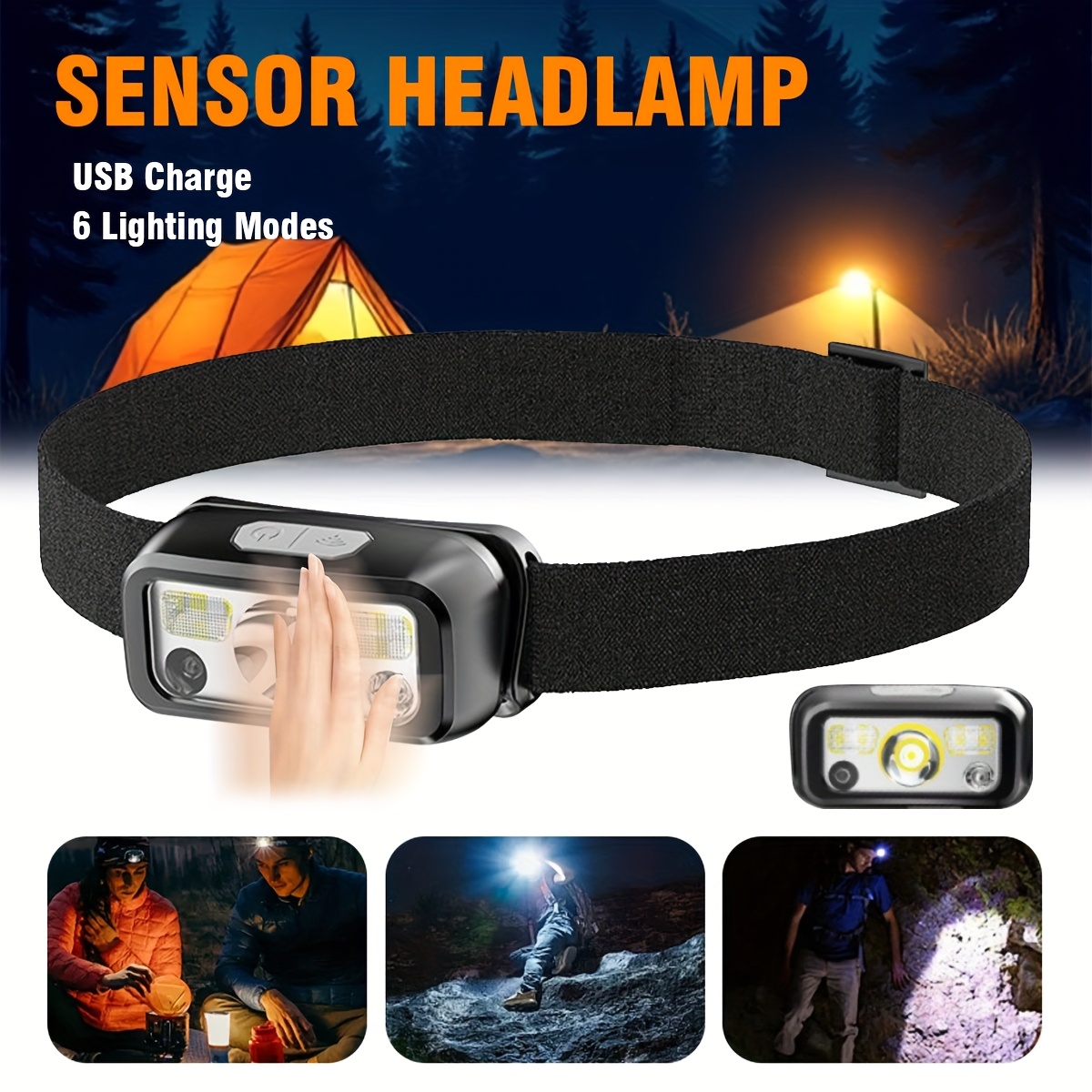 Powerful COB LED Sensor Headla – обзор и цена Headlamp Waterproof Rechargeable