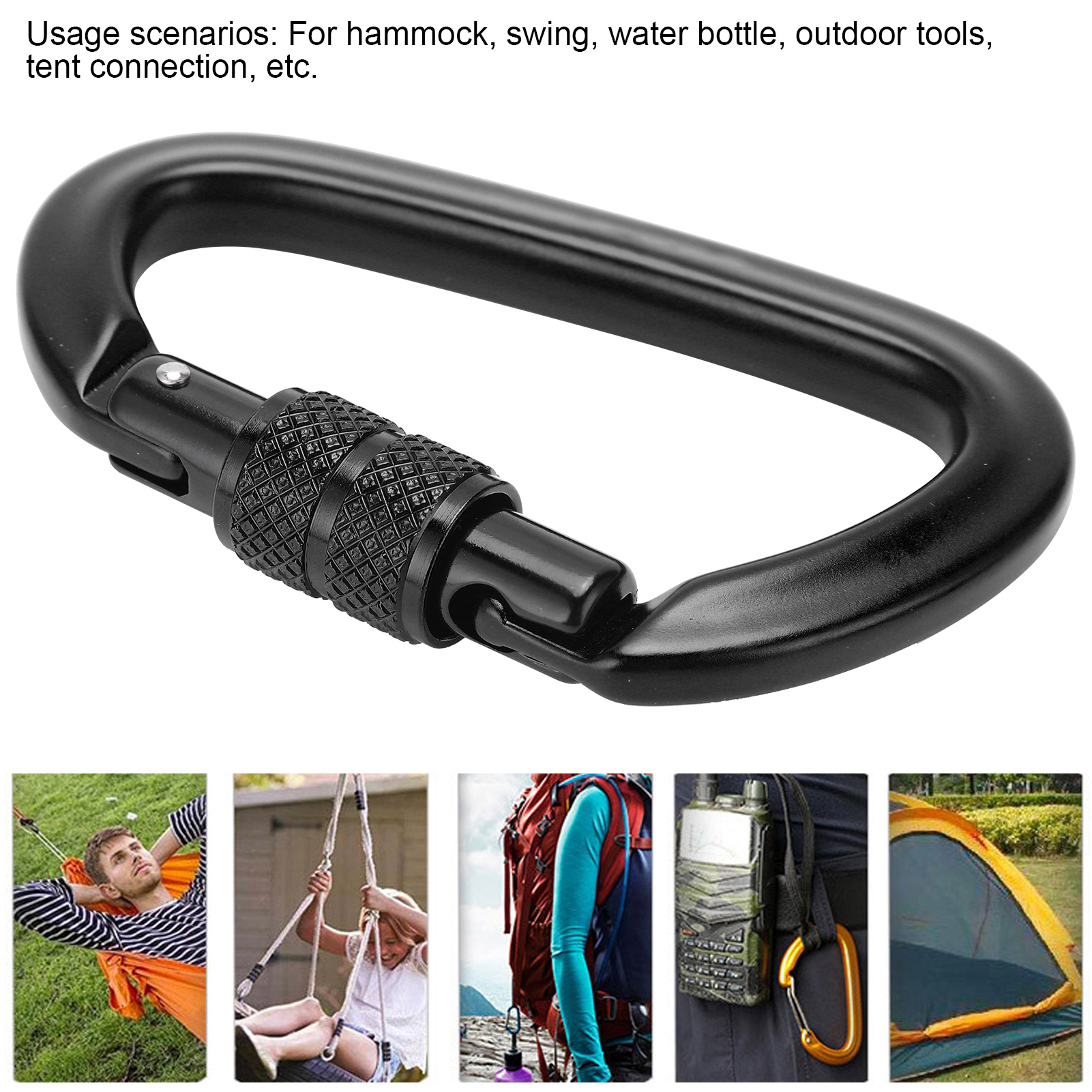 16KN Aluminum Alloy Screwgate  – обзор и цена Carabiner Locking D