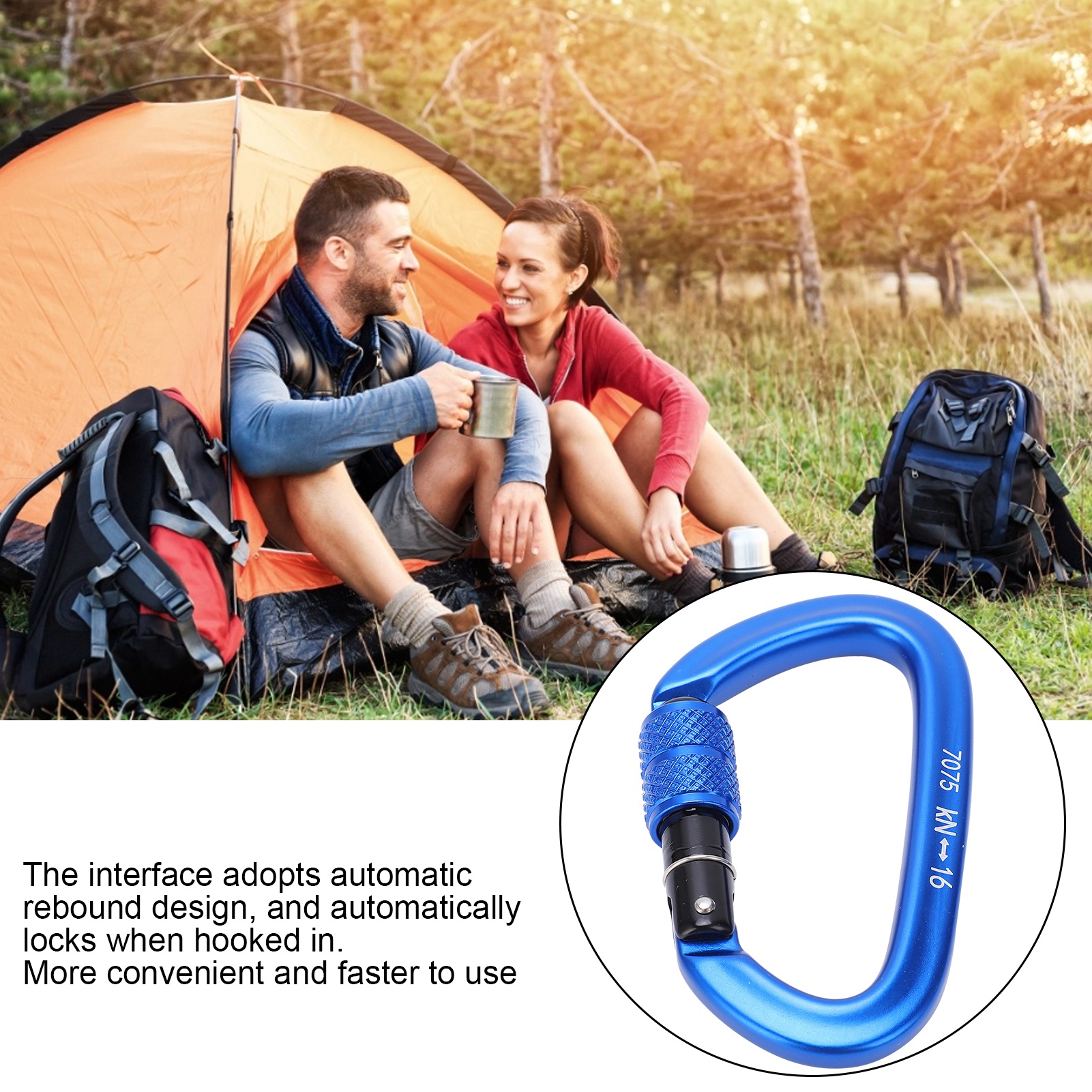 16KN Aluminum Alloy Screwgate  – обзор и цена Carabiner Locking D