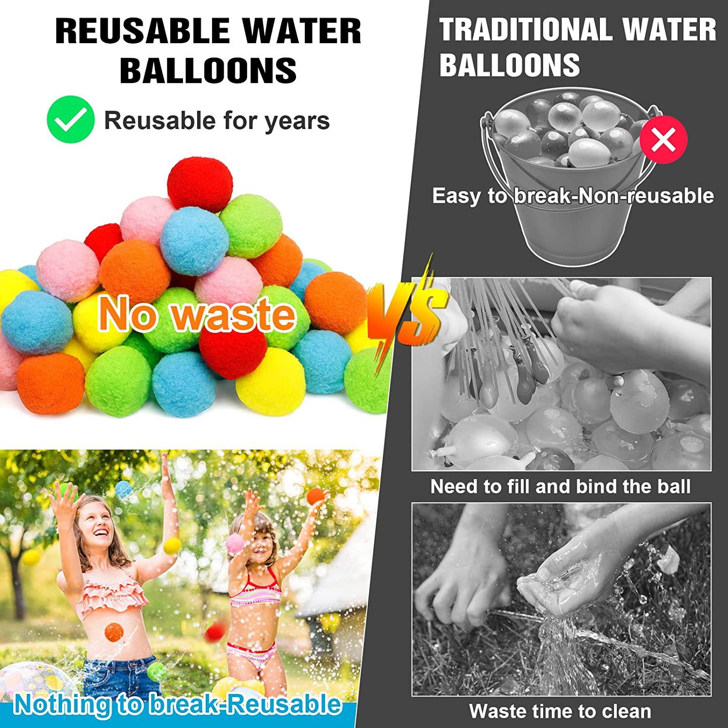 12/30/60Pcs Reusable Water Bal – обзор и цена Outdoor Adventure Game