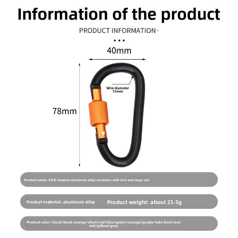 10 Pack Aluminum D Ring Key Ri – обзор и цена Carabiner Locking D